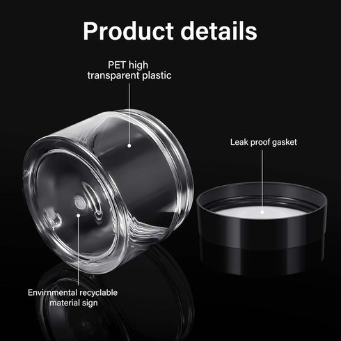 6 Pack 6 oz Plastic Jars Refillable Containers with Lids Wide-mouth Leakproof Reusable Round Empty Jars for Travel Cosmetic Dry Food Spice Cookie ...